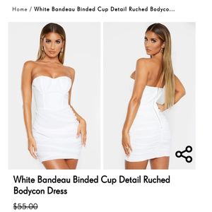 Pretty Little Thing Bandeau Ruched Bodycon Dress